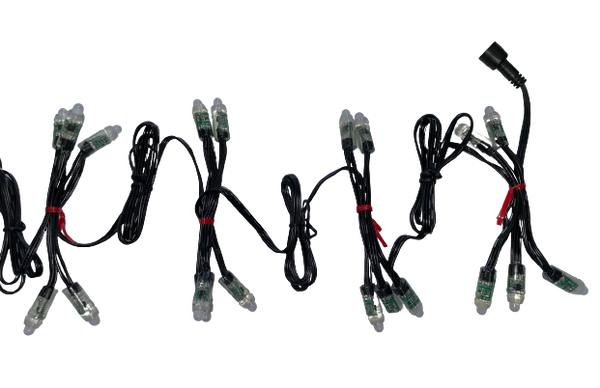 RGB Strings 12V - Bullet Nodes 50 Ct Pixel Stake Strand - XConnect End Connector