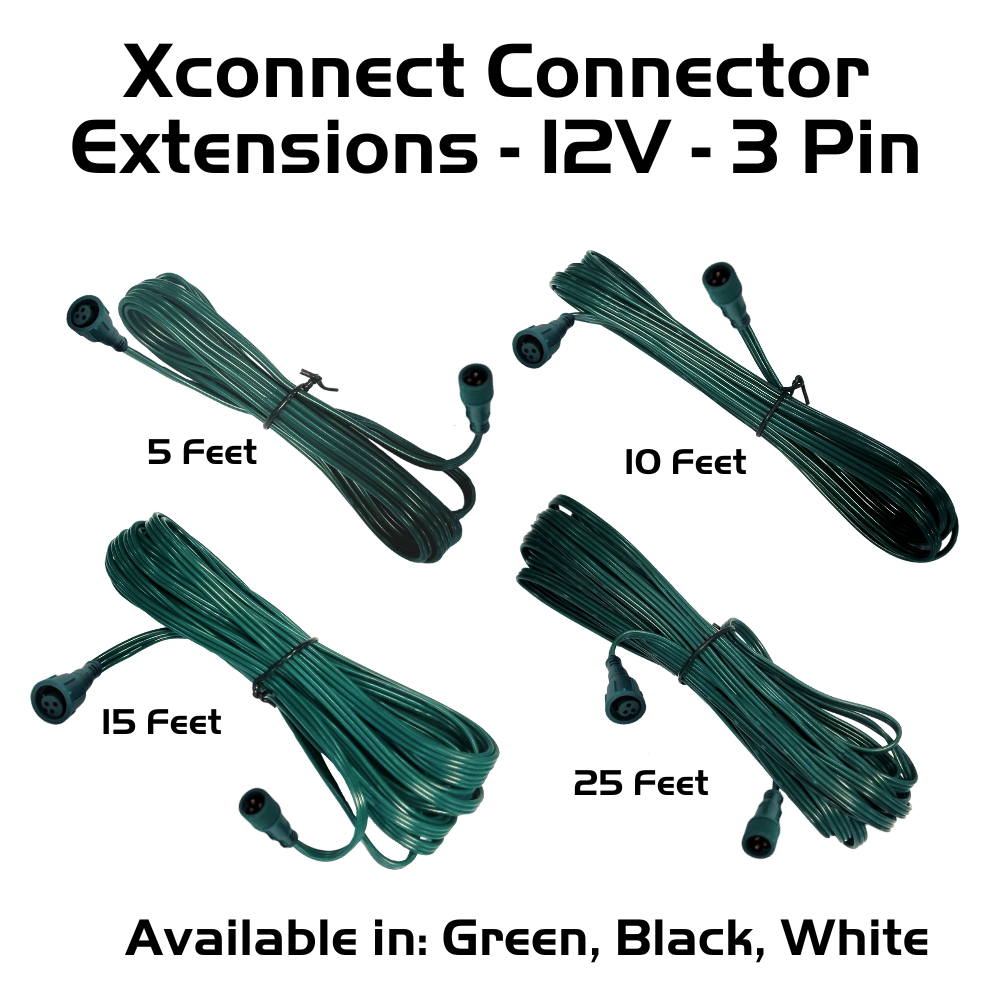 【PINO】 Pixel Extensions - 12V - 3 Pin - XCONNECT End Connector | Light-O-Rama