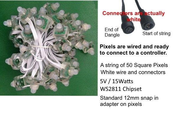 5 VOLT - RGB Strings - 50 Count Squares - 5V - GARAGE SALE