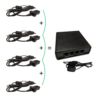 4 Port USB-RS485-HS Adapter & Filtered Cable (4 Networks)