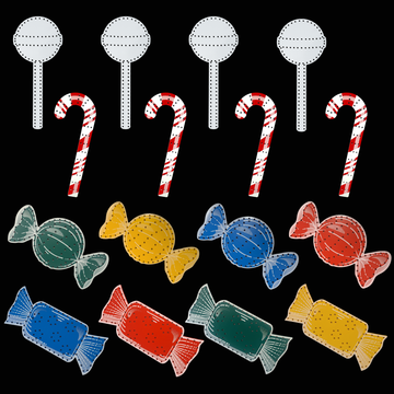 CPC MegaPack - Candypack {8 Wrapped Candies, 4 Lollipops, 4 Candy Canes} (Pixel Bright)