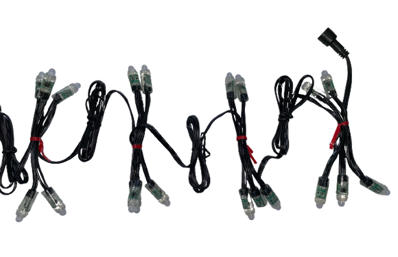 RGB Strings 12V - Bullet Nodes 50 Ct Pixel Stake Strand - LOR End Connector