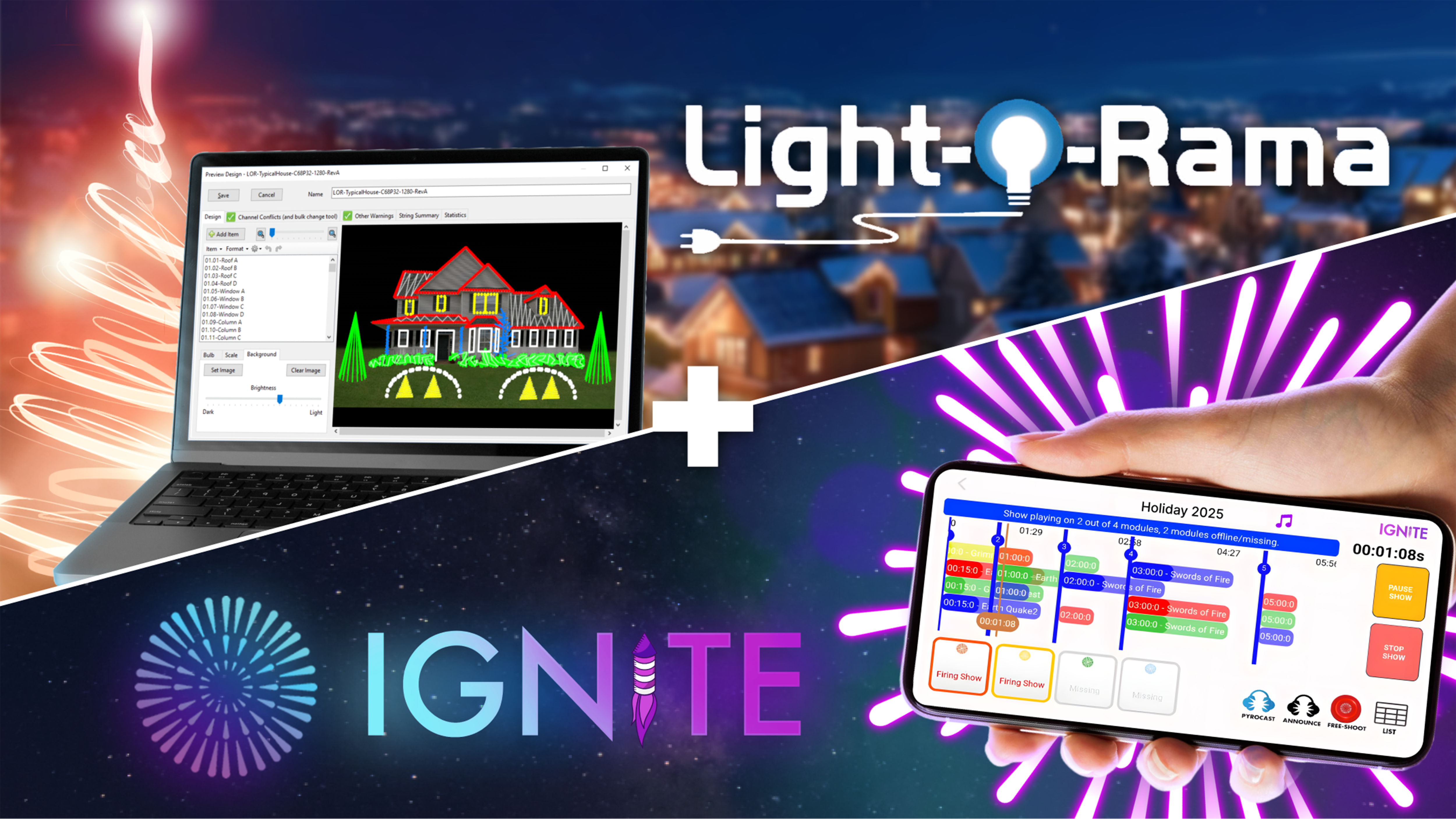 Integrating Light-O-Rama and IGNITE (Fireworks System)