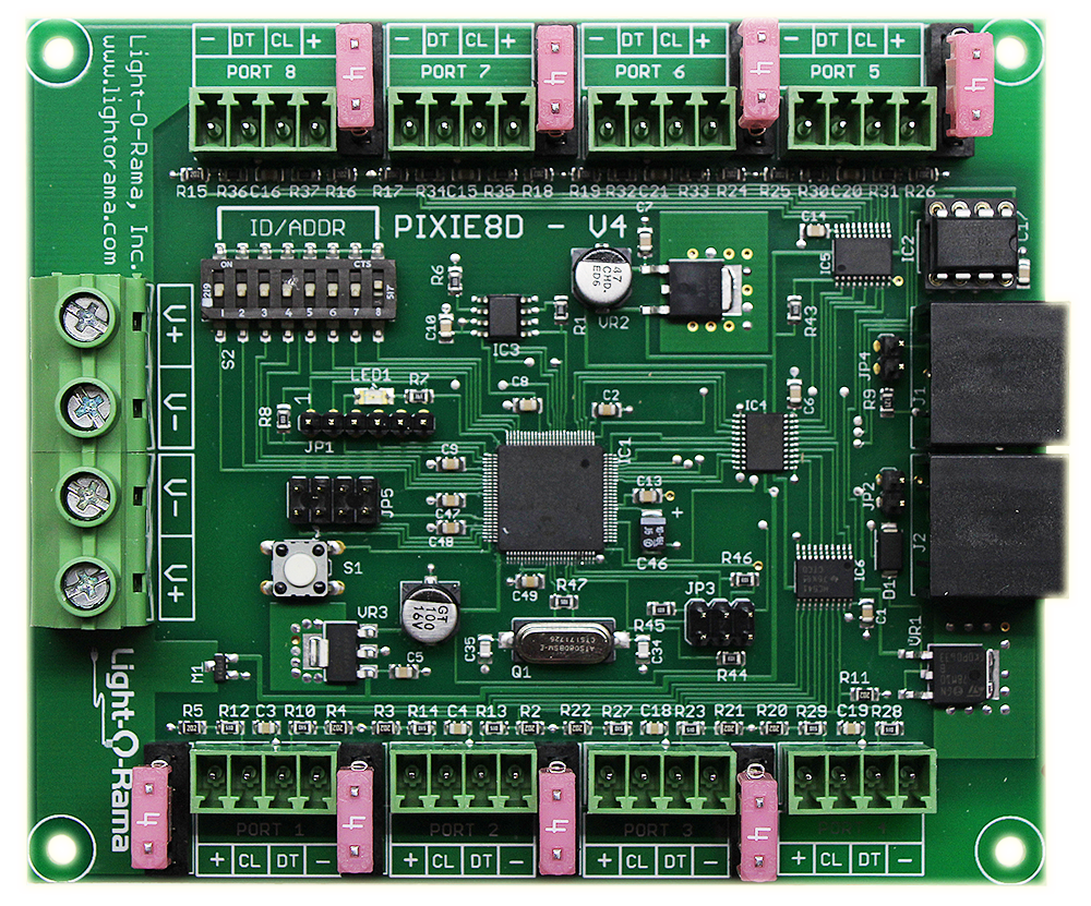 Pixie8 Smart Pixel Controller - Board Only | Light-O-Rama